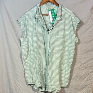 Green Striped Wonen's Shirt NWT